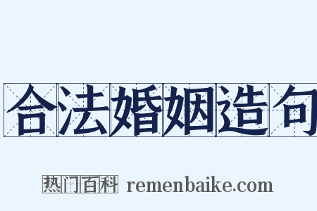 合法婚姻造句是什么意思的图片